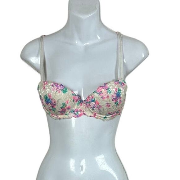 PINK Victoria’s Secret Multicolor Flora Push Upl Bra size 32B - Picture 1 of 8